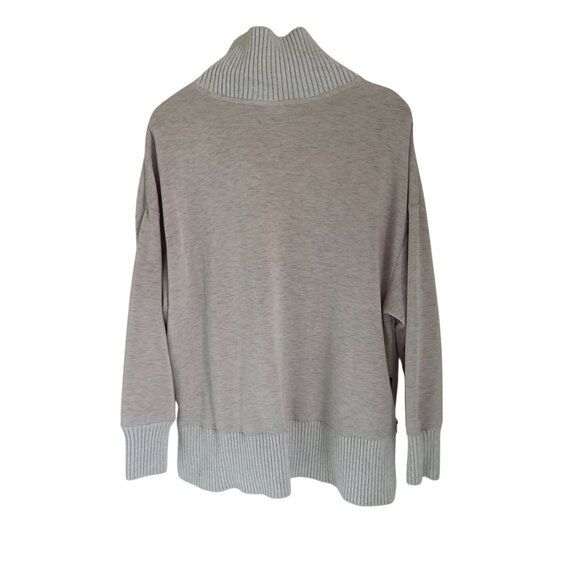 Varley Barker Oversized High Neck Sweater Oversized Side Zipper Detail Pale Pin - Picture 6 of 11